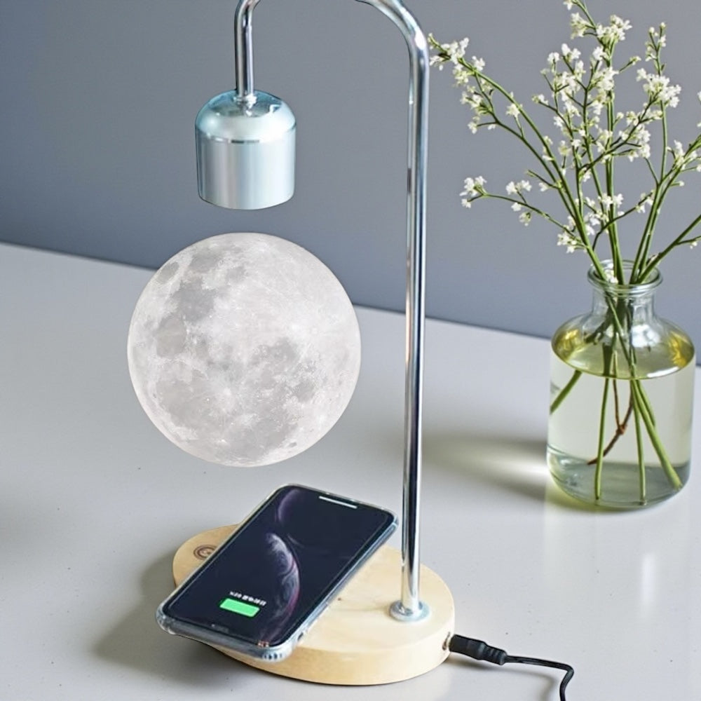 Magnetic Levitation Moon Light with Wireless Phone Charging