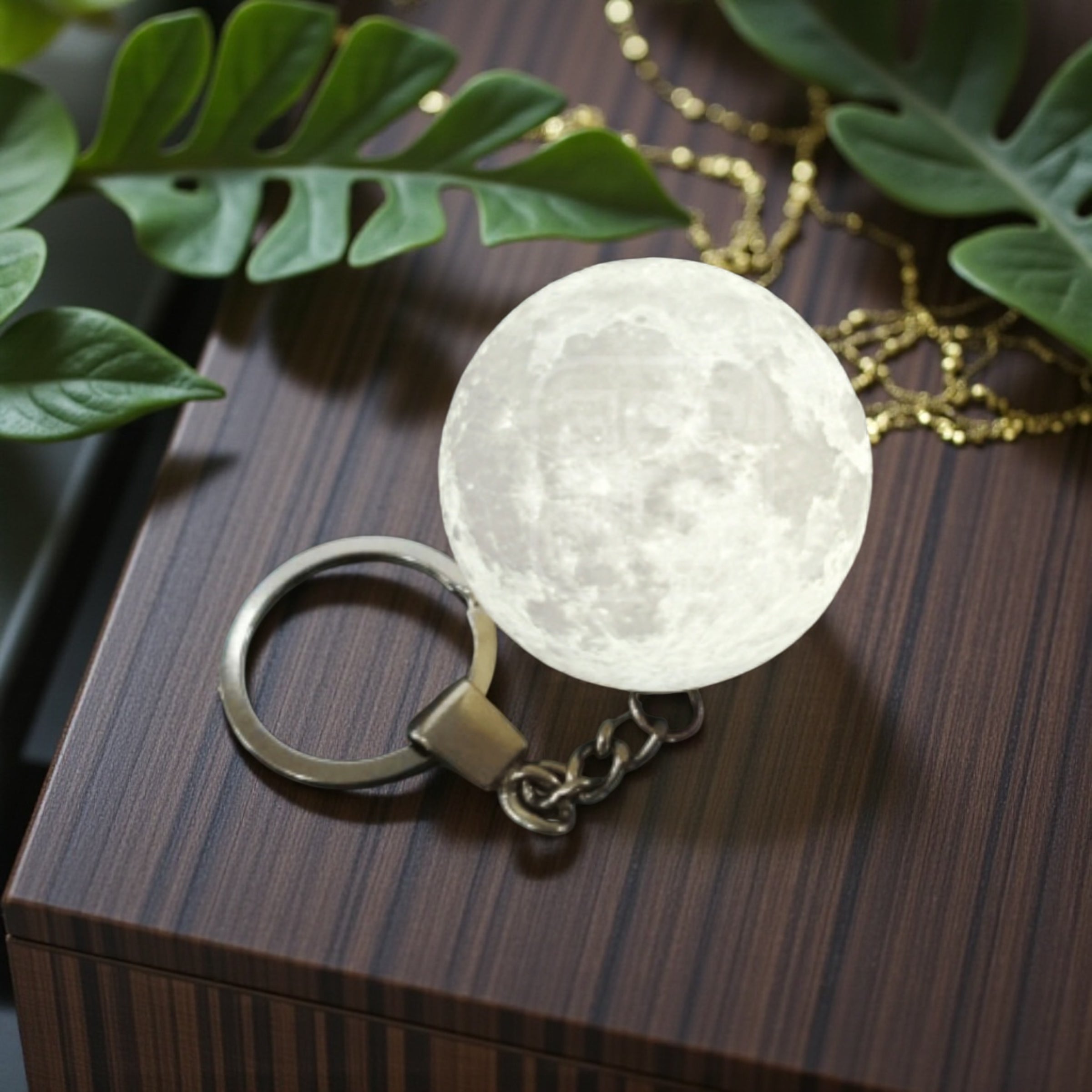 Moon Lamp Light-Up Keychain