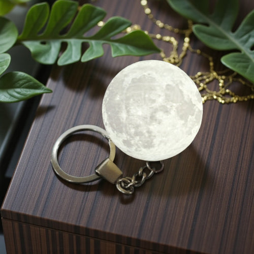 Moon Lamp Light-Up Keychain